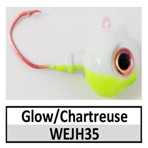 Walleye Wedge Jig Head (lead product)-3/4 oz – Glow/Chartreuse (JH35)