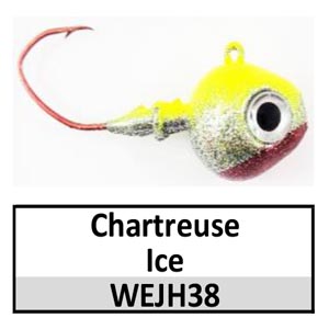 Walleye Wedge Jig Head (lead product)-3/4 oz – Chartreuse Clown (JH38)