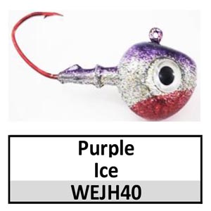 Walleye Wedge Jig Head (lead product)-1 oz – Purple Clown (JH40)