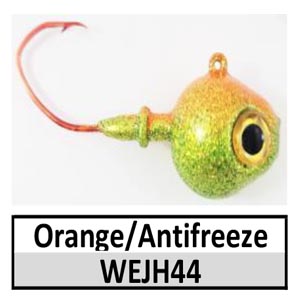 Walleye Wedge Jig Head (lead product)-3/4 oz – Orange/Antifreeze (JH44)