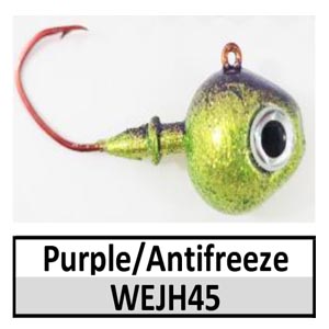 Walleye Wedge Jig Head (lead product)-3/4 oz – Purple/Antifreeze (JH45)