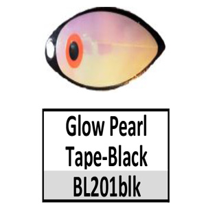Willow Nickel Base Taped Spinner Blades – BL201blk Black w/ glow pearl tape