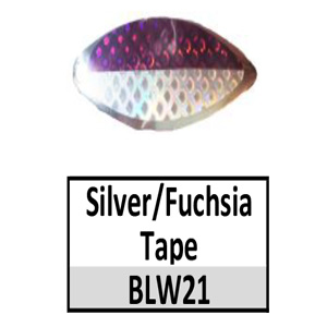 Willow Nickel Base Taped Spinner Blades – BLW21 Nickel w/ silver/fuchsia tape