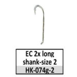 HK-074-2 Eagle Claw 2x long plain shank-size 2 gold