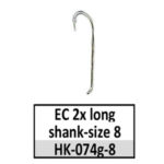 HK-074-8 Eagle Claw 2x long plain shank-size 8 gold