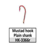 HK-3366r-8 Mustad plain shank-size 8 red