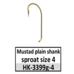 HK-3399g Mustad plain shank sproat-size 4 gold
