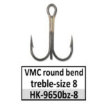HK-9650bz-8 VMC round bend treble-size 8 bronze