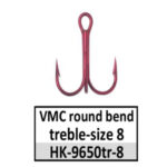 HK-9650tr-8 VMC round bend treble-size 8 red