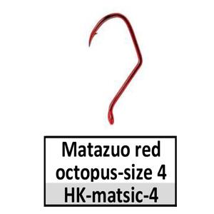 Hooks (HK-)(make your own lures) – HK-matsic-4 Matzuo octopus live bait-size 4 red