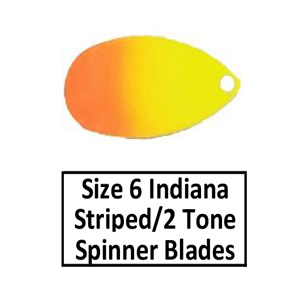 Size 6 Indiana Striped/2 Tone Spinner Blades
