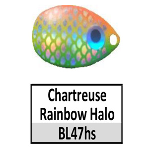 Size 5 Indiana Halo Spinner Blades – BL47hs chartreuse rainbow with halo