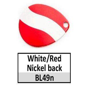 Size 3 Colorado Striped/2 Tone Spinner Blades – white-red nickel back BL49n/BL157n