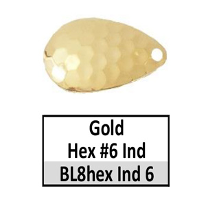 Size 6 Indiana Metal Plated Spinner Blades – BL8hex Gold Hex Indiana