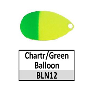 Size 5 Indiana Striped/2 Tone Spinner Blades – BLN12 Chartreuse/Green balloon Indiana