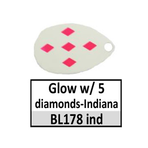Size 4 Indiana Multi Dotted Spinner Blades – BL178 Glow w/ 5 diamonds Indiana