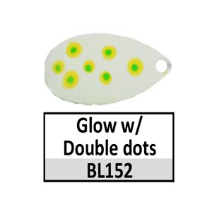 Size 5 Indiana Multi Dotted Spinner Blades – BL152 glow w/ double dots Indiana