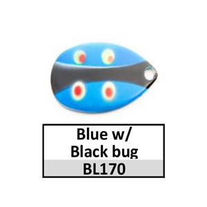Size 5 Indiana Bug Pattern Spinner Blades – BL170 blue w/ black bug Indiana