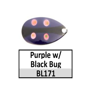 Size 5 Indiana Bug Pattern Spinner Blades – BL171 Purple w/ black bug Indiana