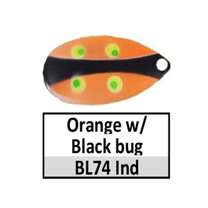 Size 5 Indiana Bug Pattern Spinner Blades – BL74 orange w/ black bug Indiana