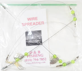 Perch and Panfish wire spreader – Hammered Nickel w/ green chartreuse