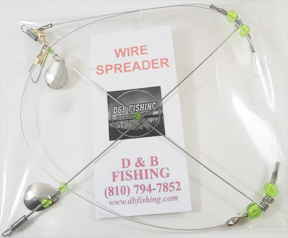 Perch and Panfish wire spreader – Nickel w/ green chartreuse